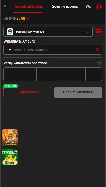 777SX Withdraw